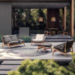 Einfaches Sofa, Hellgraues Naturholz, 1 Stück, UV-beständig mit Kissen für 1, 1-Sitzer Sofa