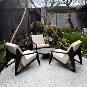 Einfaches schieferblaues Sofa für 1 Person, wasserdicht, 1 Teil mit Kissen, Aluminium
