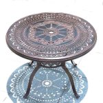 Moderner runder/quadratischer Outdoor-Bistrotisch aus Aluminium, feuerfest - 39,4"L x 39,4"B x 28,3"H