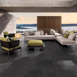 Einfaches Metallsofa für 1 Person mit 1 Stück UV-beständigem Rahmen, beigem Rahmen und Kissen, 1-Sitzer Sofa