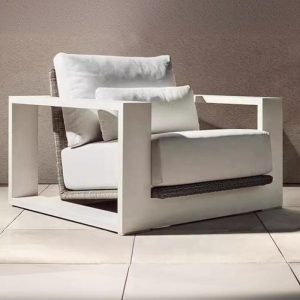 Schwarze Legierung Loveseat für 2 Personen mit rostbeständigem Rahmen, Kissen, trendigem Stil und Polster, 2-Sitzer Sofa