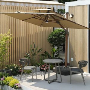 Taubengraues Outdoor-Esstischset aus Holzwerkstoff, 3-teiliges Set, wetterfester Stuhl und Tisch, moderner Stil, 28,3"L x 28,3"B x 29,5"H, Schreibtisch mit 2 Stühlen