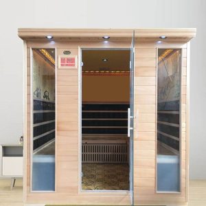Luxus-Holzsauna mit LED-Beleuchtung und Lüftung - Einstellbare Temperatur - 71"L x 59"B x 75"H Upgrade