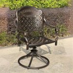 Aluminium Metall Garten-Armlehnenstuhl mit Anti-UV drehbarer Kupferrückenlehne, 1 Stuhl, Kupfer