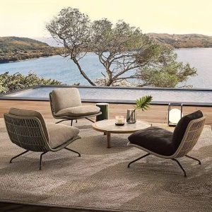Casual Metal Loveseat, brauner Rahmen, UV-beständig, für 2, inklusive Kissen, Einzelstück, 2-Sitzer Sofa