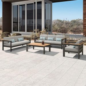 Simplistisches wasserdichtes schwarzes Metall-Daybed für 1 mit Kissen und 1 Stück, Daybed