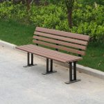 Moderne Outdoor-Bank mit Legierungsrahmen, brauner Sitzfläche und Rückenstütze, 47"L x 21"B x 30"H