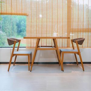 Taubengraues modernes Aluminium Outdoor-Essset, 3-teiliges Set, wetterfest mit Stuhl und Tisch, Grau, Schreibtisch mit 2 Stühlen