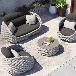 Modernes Sofa für 3 Personen, wasserbeständig, schwarzer Metallrahmen mit Kissen, Polster, 3-Sitzer Sofa