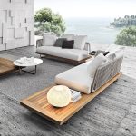 3-teiliges Outdoor-Sofa-Konversationsset mit Textilbezug, weißem Kissen, Tisch aus gesintertem Stein in Mitternachtsschwarz, Loveseat, UV-beständig, 3-teiliges Set (Loveseats & 3-Sitzer Sofa & Couchtisch)