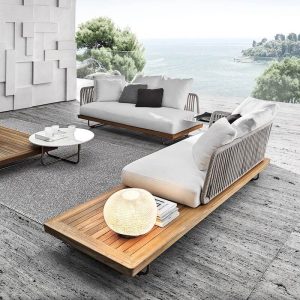 3-teiliges Outdoor-Sofa-Konversationsset mit Textilbezug, weißem Kissen, Tisch aus gesintertem Stein in Mitternachtsschwarz, Loveseat, UV-beständig, 3-teiliges Set (Loveseats & 3-Sitzer Sofa & Couchtisch)