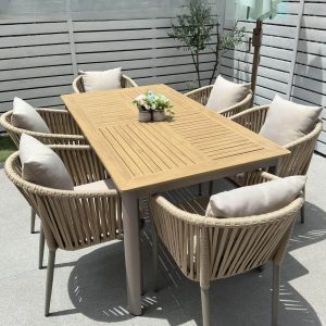 Cremefarbener Aluminium-Metall einfacher Patio-Armlehnenstuhl mit abnehmbarem Kissen - 2 Stühle, 21"L x 20"B x 31"H