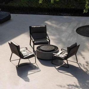 Casual Schwarzes Sofa für 1, wasserdicht, 1 Stück mit Kissen, Aluminium, 1-Sitzer Sofa