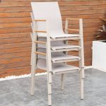 9-teilige Holzoptik-Patio-Esstischgarnitur, feuerfestes Rechteck mit Stühlen und Tisch, 87"L x 35"B x 31"H, Tisch & 8 Stühle