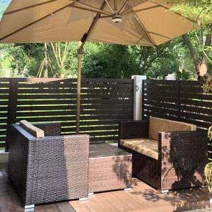 Modernes Sofa für 3 Personen, Metallrahmen mit Kissen, UV-beständige Polsterung, 3-Sitzer Sofa