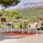 Stone Patio Dining Table mit schwarzer Tischplatte, UV-beständiges rechteckiges Design im Art-Deco-Stil, 83"L x 31,5"B x 30"H, nur Tisch