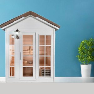 1-Sitz Hemlock FAR Infrarot-Sauna mit LED-Beleuchtung und Bluetooth inbegriffen - 71"L x 47"B x 96"H