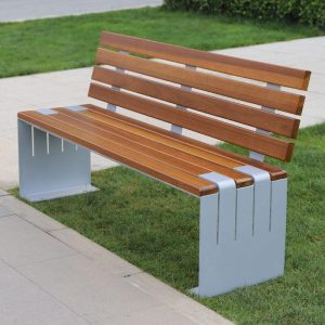 Moderne naturfarbene Holzpicknickbank, Naturfinish, 59,1"L x 15,7"B x 16,9"H