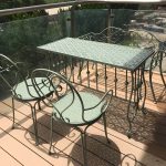 Französisches Landhaus Rechteckiger Metall-Gartentisch ohne Sonnenschirmloch, wasserdicht und langlebig - Nur Tisch Grün