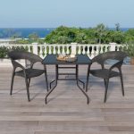 Rostbeständiges Außendining-Set mit Legierungsrahmen, quadratisches 3-teiliges Set, Tintentisch und Stuhl, Schreibtisch mit 2 Stühlen