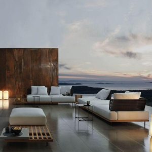 Art Deco Taubengraues Sofa für 1 Person, mit Kissen, Metallrahmen, UV-beständig - 1 Stück, 36"L x 36"B x 28"H