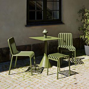 Industrieller grüner Esstisch Metall-Gartentisch mit Säulenfuß - 19,7"L x 19,7"B x 41,3"H Nur runder Tisch