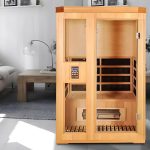 Stilvolle Hemlock FAR Infrarot-Sauna LED-Beleuchtung, Bluetooth, 110V-120V Spannung - 35"L x 35"B x 75"H
