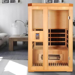 Stilvolle Hemlock FAR Infrarot-Sauna LED-Beleuchtung, Bluetooth, 110V-120V Spannung - 35"L x 35"B x 75"H