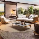 Wasserdichte schwarze Alloy-Loveseat für 2 Personen mit Kissen und Polster im trendigen Stil, rechte Ecksofa