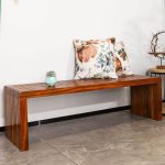 Picknickbank in natürlicher Farbe im Art-Deco-Stil mit Holz, 59.1"L x 16.9"B x 17.7"H, Natur