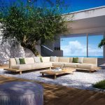 1 Stück einfacher UV-beständiger Sepia Holz Couchtisch, 1 Tisch, Couchtisch