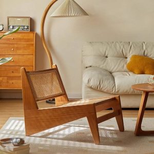 Kirschholz Einfacher Outdoor Seitenstuhl mit unbehandelter Rückenlehne, 23"L x 25"B x 24"H