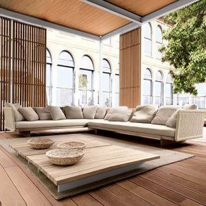 Sepia Holzrahmen Polyblend bezogenes Mehrsitziges Sofa mit weißem Kissen Sofa, 1 Stück, 3-Sitzer Sofa