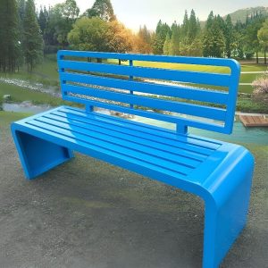 Modish Parkbank in Aprikotfarbe mit Eisen und Rückenlehne, Orange, 47"L x 16"B x 18"H