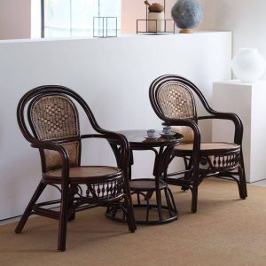 Casual Regenfester Rattan-Rücken Orange Patio Armlehnenstuhl mit 1 Stuhl, Karamell