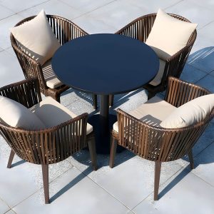 Moderner geometrischer wasserdichter Hof Tisch Metallbasis Outdoor Tisch - Nur Tisch Rund Weiß 70 x 70 x 70 cm