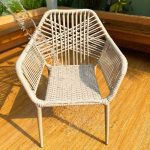 Haferflocken Outdoor-Esstischset, wetterfestes Legierungsgestell 5-teilig mit Stuhl, einfacher Tisch, 51,2"L x 33,5"B x 29,5"H, Tisch & 4 Stühle