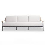 Weißes Schwammsofa für 3 Personen - UV-beständiger trendiger Stil mit Kissen - 1 Stück, 3-Sitzer Sofa