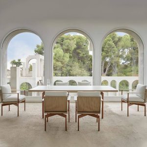 Trendy Outdoor Arm Chair in Chalk with Aluminum Metal Frame, 1 Chair with Cushion, 24"L x 23"W x 32"H