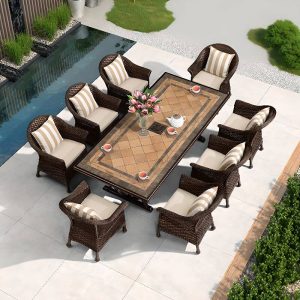 Tropischer Aluminium Metall Patio Armlehnenstuhl mit Haferflocken Polsterung und Kissen, 2 Stühle Set, 2-teiliges Set, 24"L x 22"B x 34"H