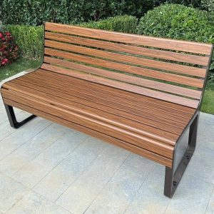 Moderne Picknickbank mit Kakaolegierung, 71"L x 20"B x 17"H