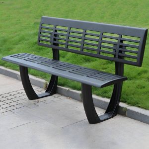 Industrieller Rücken Outdoor Bank Matte Parkbank 47,2"/59" in Aluminium - 47"L x 22"B x 34"H