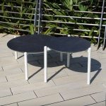 Kreide Einzelsitzer Sofa mit Canvas Bezug, hellgrauem Kissen, Legierungsrahmen, Stuhl, UV-beständig und gepolsterte Rückenlehne, 1-Sitzer Sofa