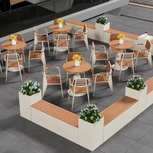 Kakao Outdoor-Esstischset, wetterfestes Legierungsgestell 5-teilig mit Stuhl, schlichtem Tisch, Schwarzgrün, Tisch & 4 Stühle