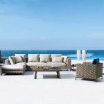 Sofa, wasserdichter schwarzer Rahmen, für 3 Personen, Kissen inklusive, trendige Legierungspolster, 3-Sitzer Sofa
