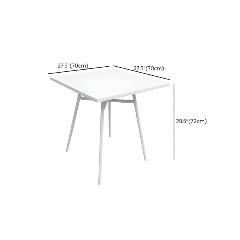 Dimension of Contemporary Dining Table White Outdoor Table with Metal Base - White 27.6"L x 27.6"W x 28.3"H Square Table Only