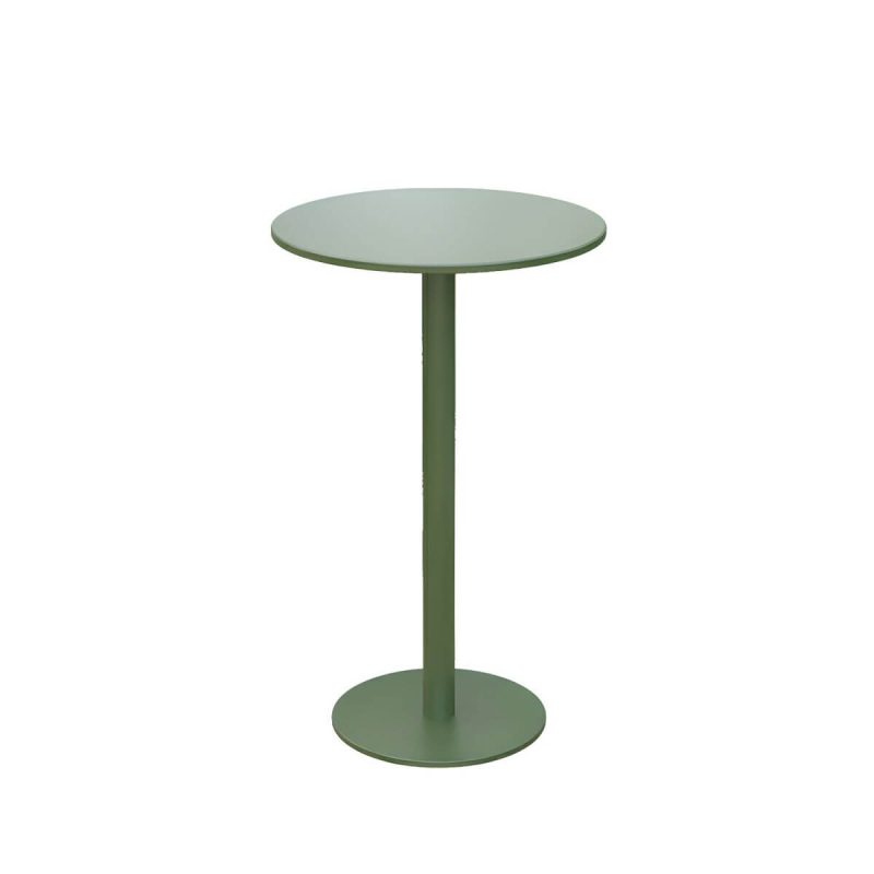 Runder moderner Metall-Bartisch ohne Sonnenschirmloch - wasserdicht und langlebig - Nur Tisch 23,6"L x 23,6"B x 37,4"H Grün