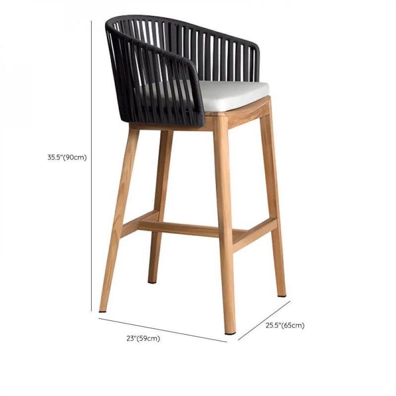 Dimension of Patio Arm Chair with Sling Back, Cushion, Damp-proof, Black Back, Trendy, 1 Chair, 26"L x 23"W x 35"H