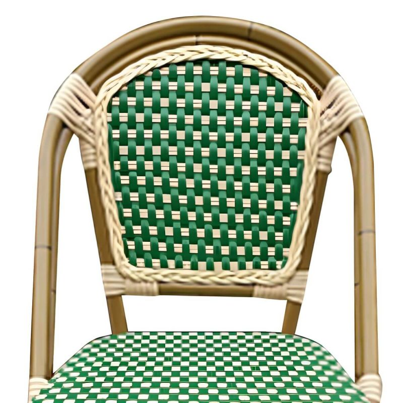 21" Breiter Tropischer Outdoor-Stuhl Rattan Armlehnen Esszimmer Seitenstuhl - Weiß/ Braun 2-teiliges Set