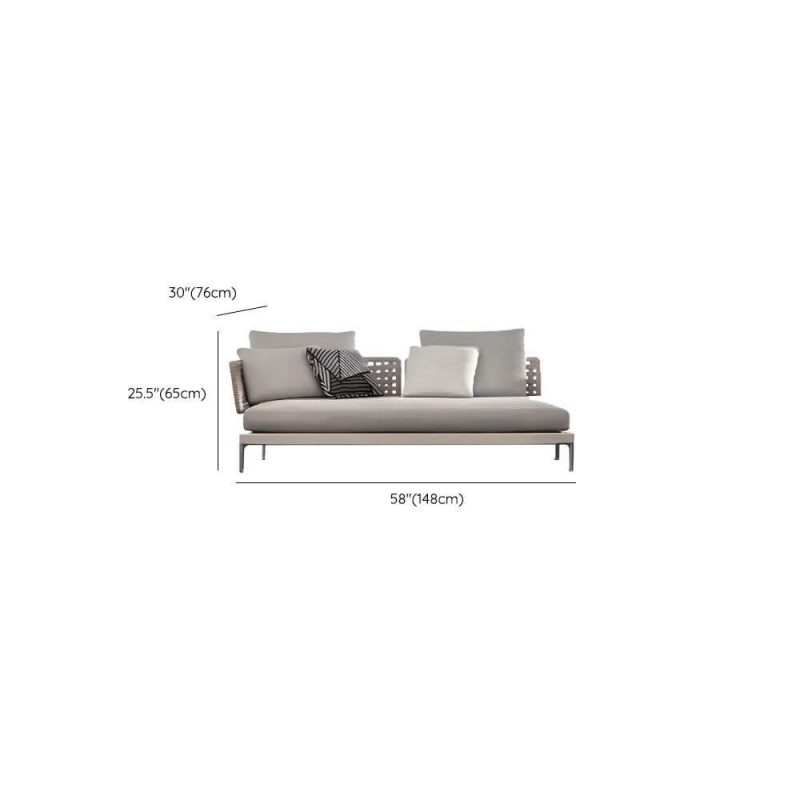 Dimension of Loveseat, Waterproof Light Gray Frame, Pillow Included, for 2, Trendy Cushion 1 Piece, Aluminum, 2-Seater Corner Sofa